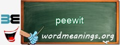 WordMeaning blackboard for peewit